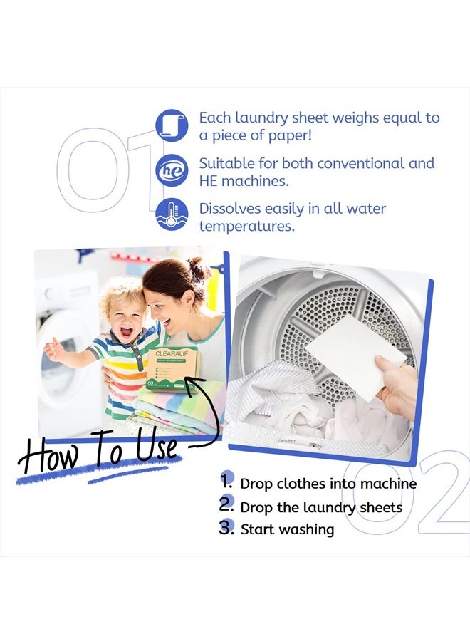 CLEARALIF - Laundry Detergent Sheets Up to 160 Loads, Fresh Linen - Great For Travel,Apartments, Dorms,Laundry Detergent Strips Eco Friendly & Hypoallergenic - Image 1