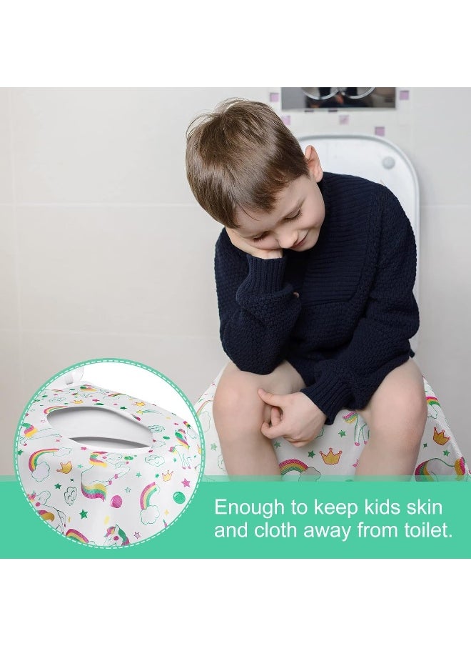Reginary Reginary 50 Packs Disposable Toilet Seat Covers Extra Large Individually Wrapped for Kids and Adults, Portable Non Slip Waterproof Potty Seat Covers for Toddlers Potty Training, Travel (Unicorn Style)  - Image 5