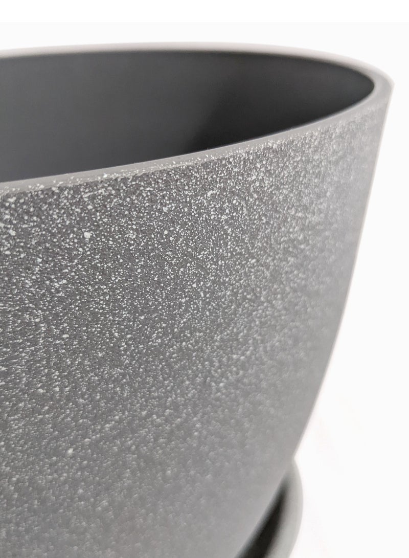 VGROW PRIME Plant Pots, 9/8/7 Inches Large Indoor Planters with Drainage Holes and Tray, Modern Flowerpot 4mm Plastic (3Pcs Set, Light Grey) - Image 3