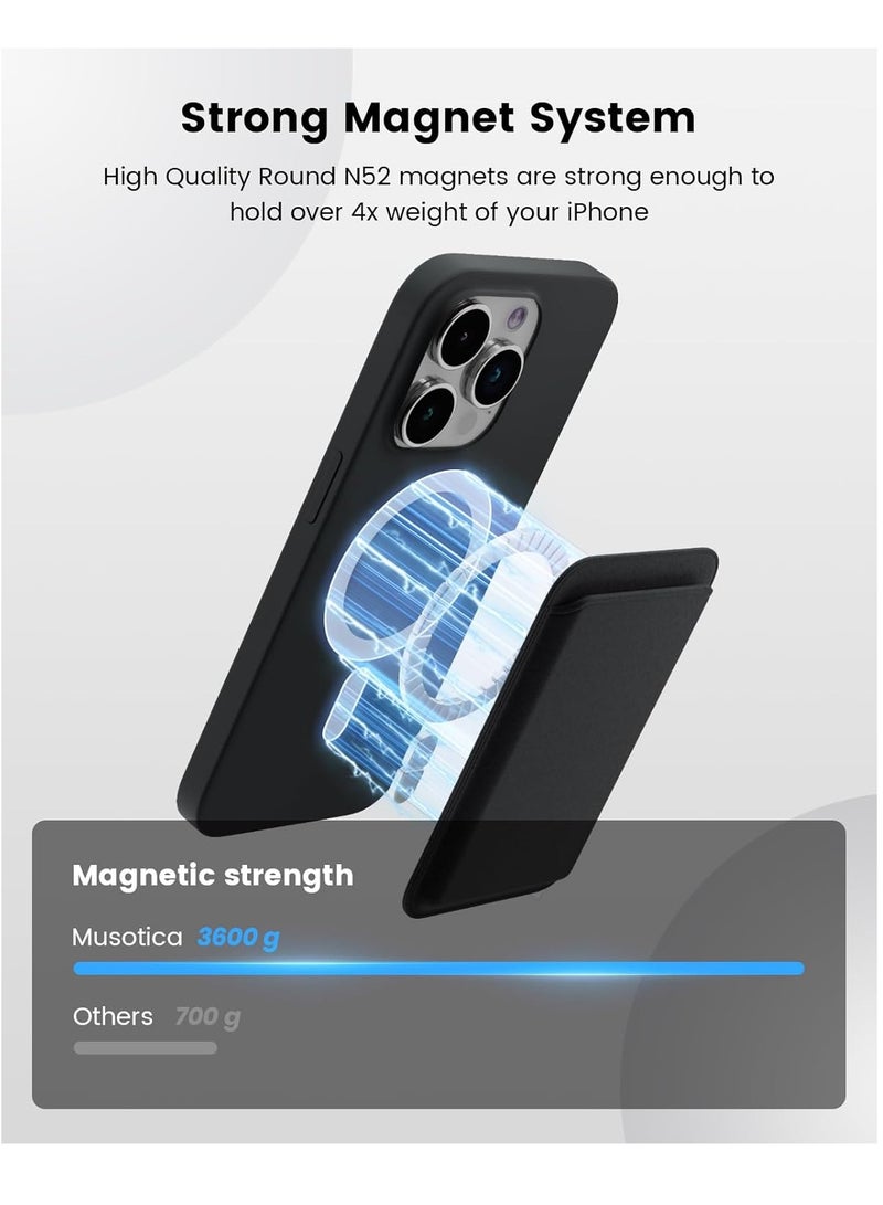 فوكس محفظة هاتف مغناطيسية من FOCUS، حامل محفظة بطاقات متوافق مع iPhone 16 Pro Max/16 Plus/16 Pro/16,15 Pro Max/15 Plus/15 Pro/15, 14 Pro Max/14 Plus/14 Pro/14, 13 Pro Max /13 برو/13، أزرق - Image 3