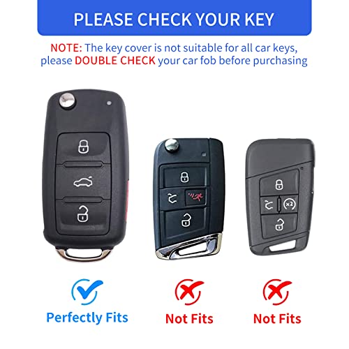 OFFCURVE for Volkswagen Key Fob Cover, Soft TPU Full Protector Key Fob Case for VW Jetta Golf Polo Passat MK8 Tiguan Beetle Car Remote Smart Key Holder Accessories, White - Image 2