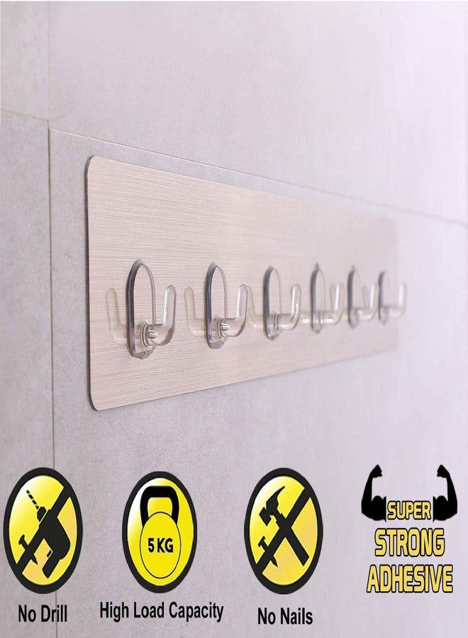 Elvana Magic Sticker Series Chrome Plated Metal Self Adhesive Bathroom Towel Hanger Hook Rail - Image 2