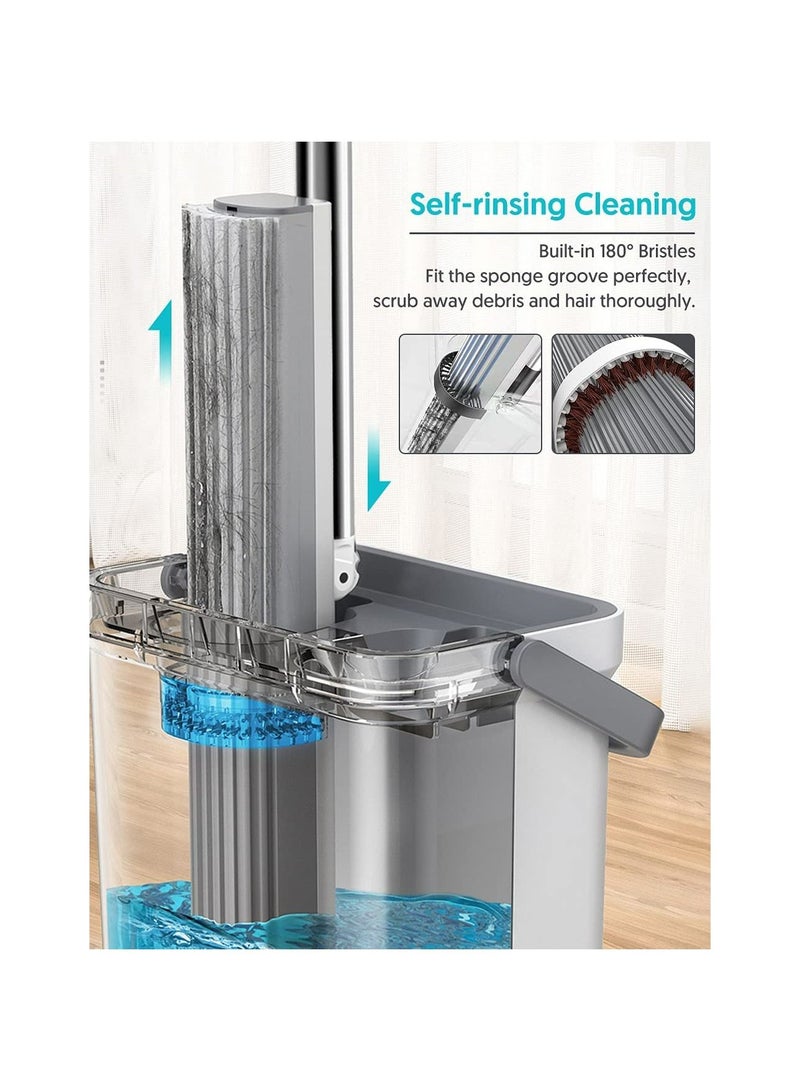 Dreamons Link Sponge mop set household hands-free washing-free water absorption bathroom mop with rubber cotton cleaning pad. - Image 2