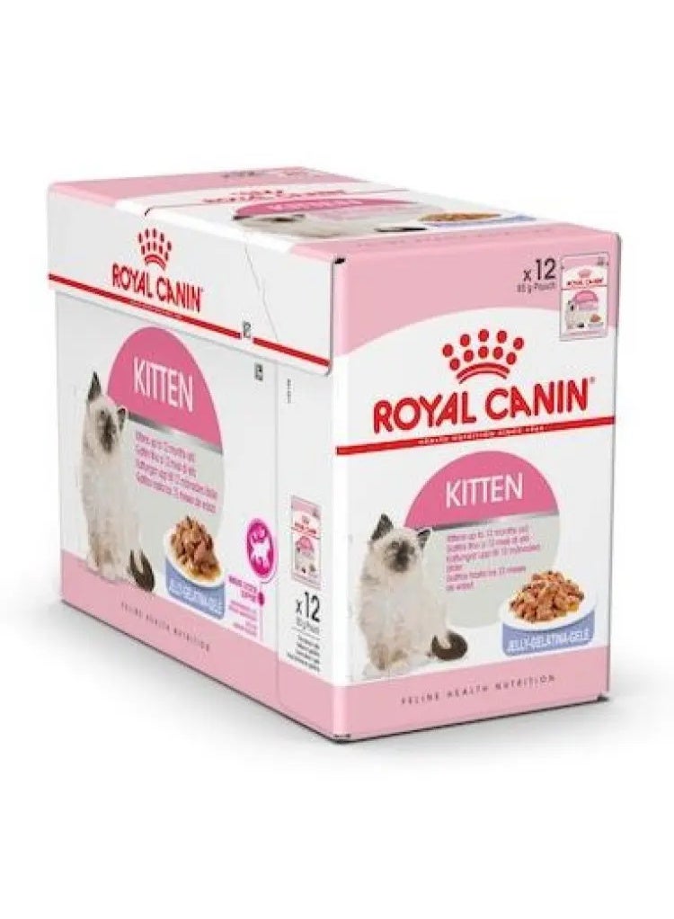 ROYAL CANIN رويال كانين فeline هيلث نيوترشن كيتن جيلي، عبوة من 12 × 85 جرام - دعم النمو - Image 1