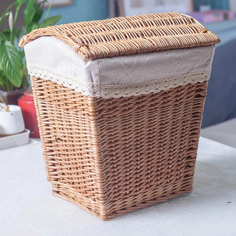 Y&D Large Fabric Laundry Basket with Lid - Dirty Clothes Storage Box for Bedroom, Bathroom, Towels, and Laundry Organization - Image 1