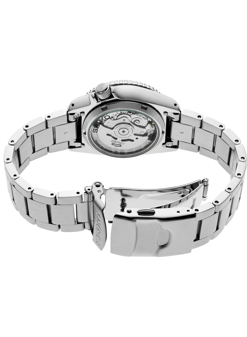 Seiko ساعة سيكو 5 سبورت الأوتوماتيكية SRPL79K1، 38 مم قرص أسود، سوار من الفولاذ المقاوم للصدأ، مقاومة للماء حتى 100 م - Image 5