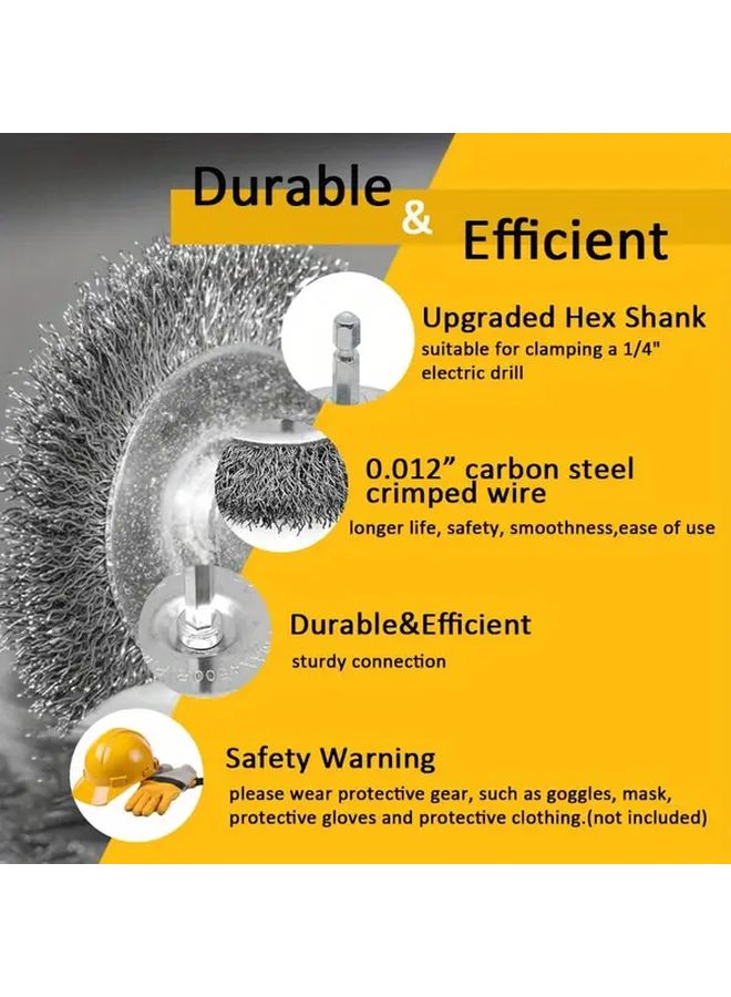 7pcs Brass Coated Wheel Brush Kit 1 4 Inch Shank 0 13mm Wire Brush Remove Rust Paint Scale - Image 4
