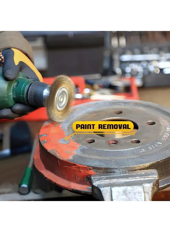 7pcs Brass Coated Wheel Brush Kit 1 4 Inch Shank 0 13mm Wire Brush Remove Rust Paint Scale - Image 5