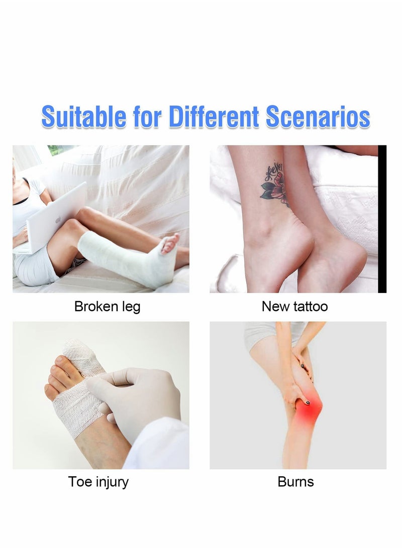 Excefore - Waterproof Leg Cast Cover for Shower Bath, Adult Full Leg Cast Shower Protector to Keep Wounds Bandages Dry, Watertight Seal Cast Cover Leg for Knee Foot Ankle Toe Surgery, No Mark on Skin Reusable - Image 1