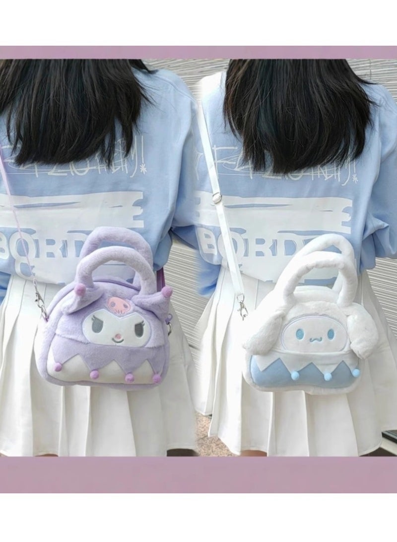 Sanrio Kuromi Plush Crossbody Bag with Adjustable Shoulder Strap Wallet Purse Shoulder Bag Coin Pouch Accessories for Women Girls - Image 2