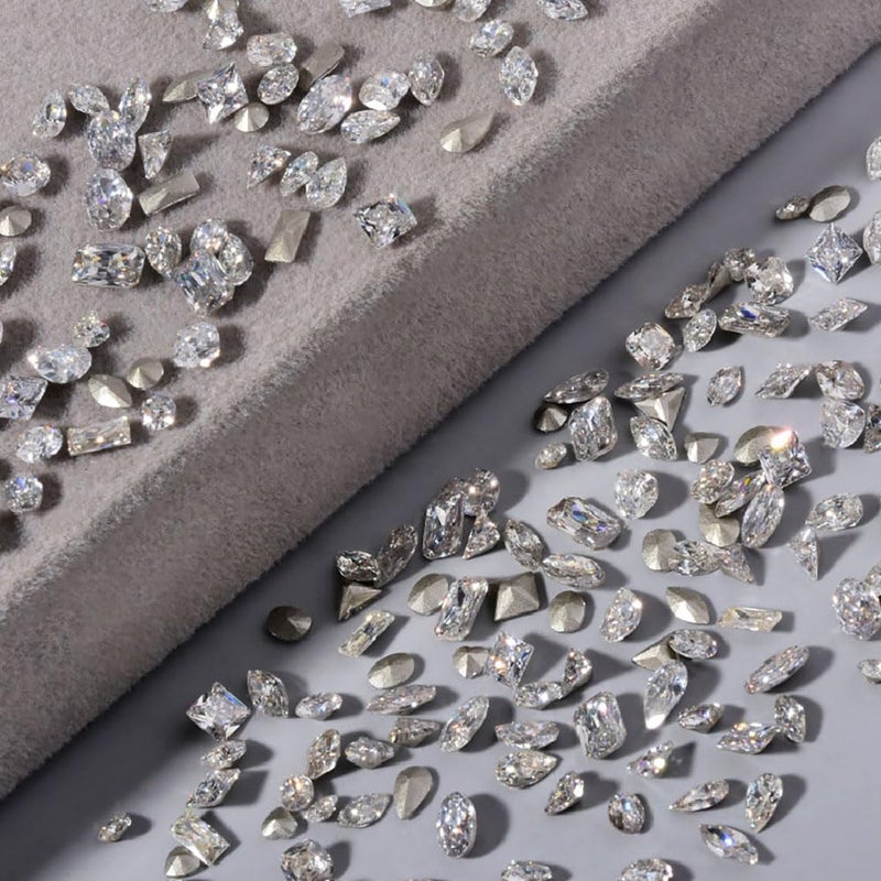 JALIYA 50pcs Shiny Zircon Rhinestones, 2-3mm Mini Nail Art Diamonds, 3D Pointed Bottom Rhinestone Multi Shapes Gemstones Crystal Nail Gems - Image 4