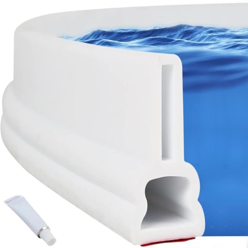TALINOZ Talinoz Threshold Water Dam Barrier for Bathroom Floor for Kitchen Sink Silicone Self Adhesive Bendable Bathroom Water Dam Stopper Tape White 1 Meter  - Image 1