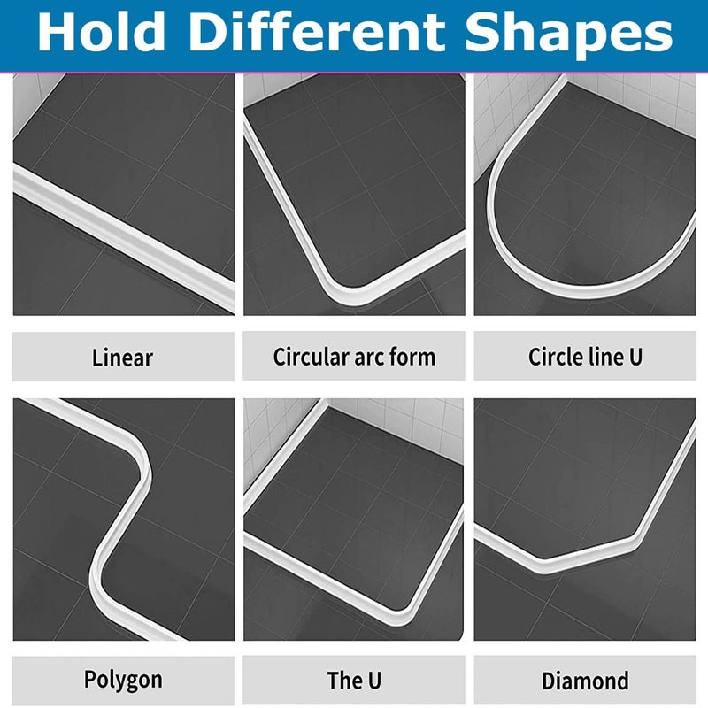 TALINOZ Talinoz Threshold Water Dam Barrier for Bathroom Floor for Kitchen Sink Silicone Self Adhesive Bendable Bathroom Water Dam Stopper Tape White 1 Meter  - Image 4