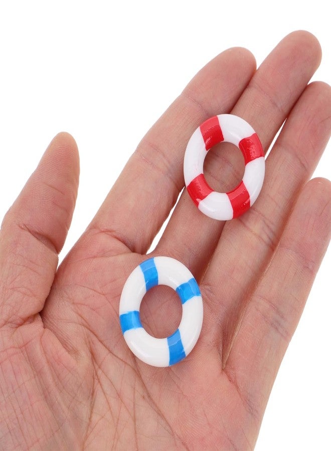 ifundom 80PCS Mini Life Ring Mini Swimming Ring Miniature Life Rings Nautical Life Buoy Landscape Swim Ring Buoy Nautical Decor Cake Decorations Dollhouse Beach Theme Decorations - Image 2