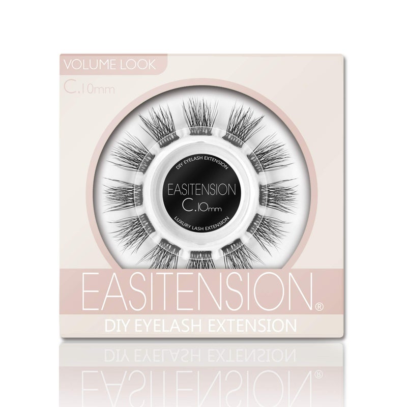 DIY Eyelash Extension 3D Effect Glue Bonded Individual Lash 12 Clusters Volume Lashes Set Home Eyelash Extension C curl Lashes Pack 10MM