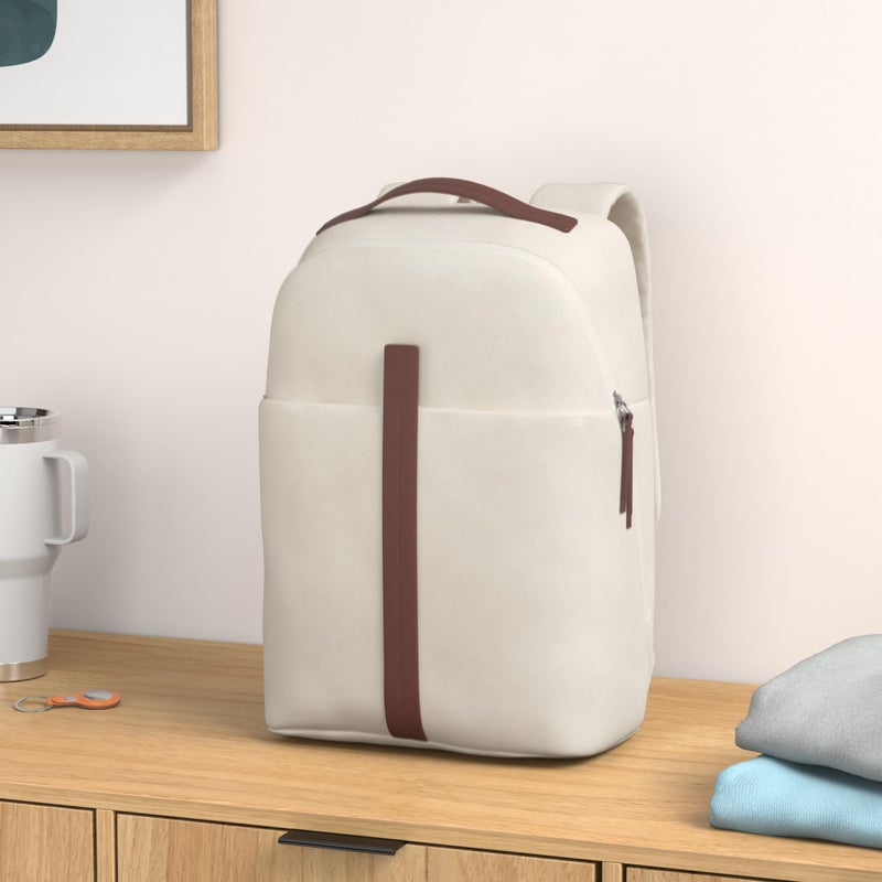 Samsonite حقيبة ظهر سفر سامسونيت فيرتوزا المحمولة مع حافظة لابتوب مبطنة، أبيض فاتح - Image 2