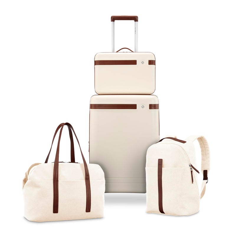 Samsonite حقيبة ظهر سفر سامسونيت فيرتوزا المحمولة مع حافظة لابتوب مبطنة، أبيض فاتح - Image 5