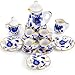 Sumind 15 Pieces Miniature Porcelain Tea Cup Set Kitchen Miniature Porcelain Set Mini Flower Pattern Teapot Cup Plates Kitchen AccessoriesRetro Flower Style - Image 3