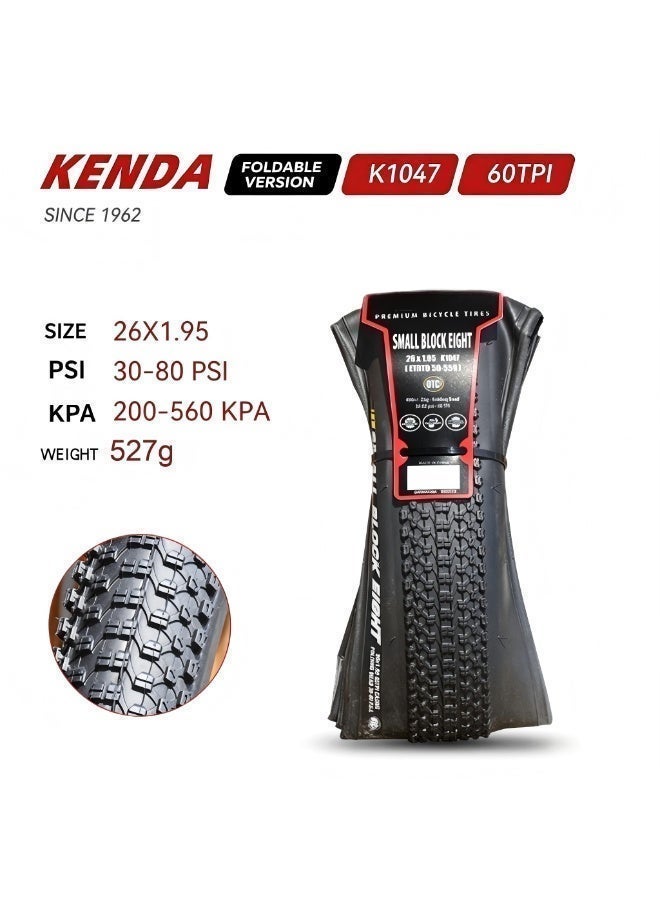 KENDA Mountain Bike Tire - All Terrain Replacement MTB Tire 60TPI Clincher, 26/27.5/29 x 1.95 All-Terrain XC Race Tire – Low Rolling Resistance, 30-80 PSI - Image 2