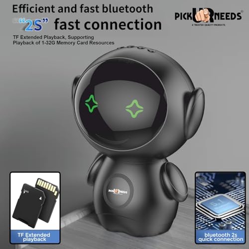 Pick Ur Needs Rechargeable Bluetooth Speaker with 1200mAh Battery – Portable Wireless Audio, FM Radio, USB/TF Card Support, TWS Pairing (Black) - Image 2