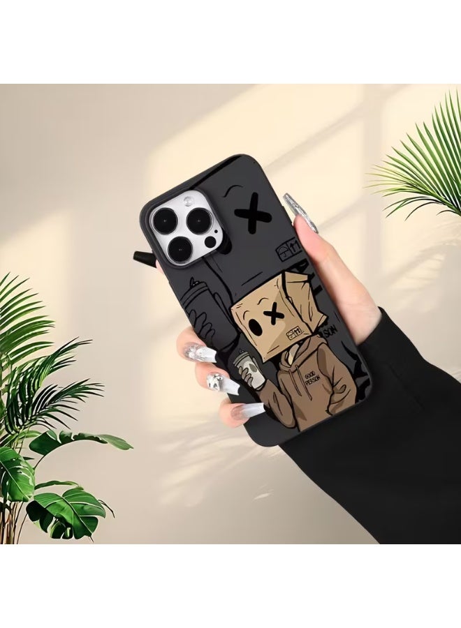 Temu Cartoon boy phone case with cartoon head for iPhone, dirt-resistant and drop-proof, compatible with iPhone 14 Pro - Image 2