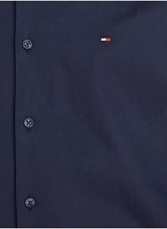 TOMMY HILFIGER Men's Flex Poplin Shirt - Cotton, Blue  - Image 5