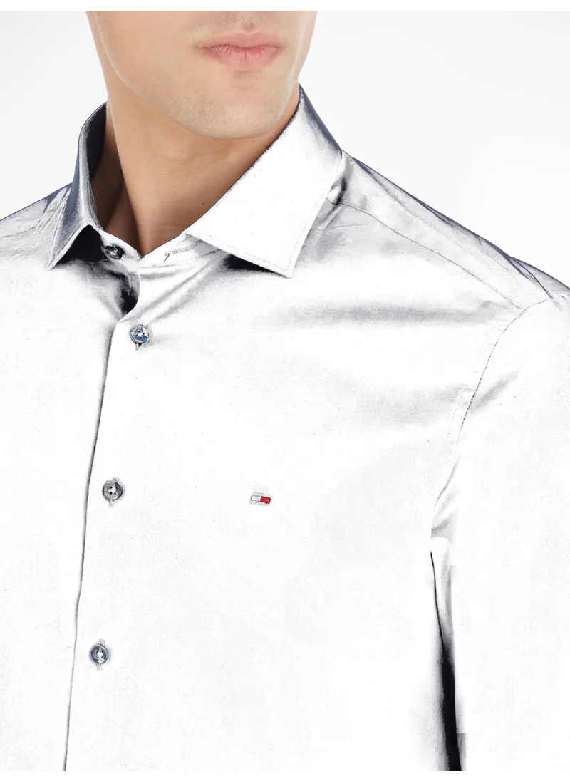 TOMMY HILFIGER Men's Flex Poplin Shirt - Cotton, Blue