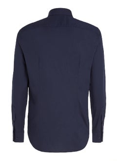 TOMMY HILFIGER Men's Flex Poplin Shirt - Cotton, Blue  - Image 4