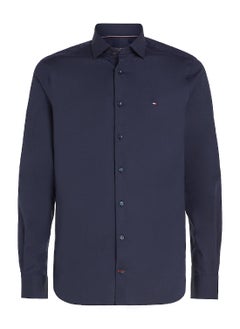 TOMMY HILFIGER Men's Flex Poplin Shirt - Cotton, Blue  - Image 2