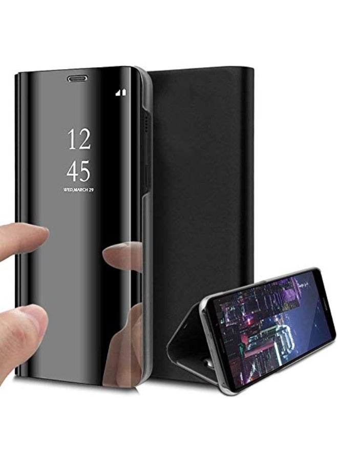 جراب قلاب شفاف لهاتف سامسونج جالاكسي J5 برو (2017)، بدون مستشعر، مع وضعية مشاهدة ثابتة، غطاء حماية كامل بمرآة، متوافق مع سامسونج جالاكسي J5 برو (2017) (5.2 بوصة) (أسود) - Image 3