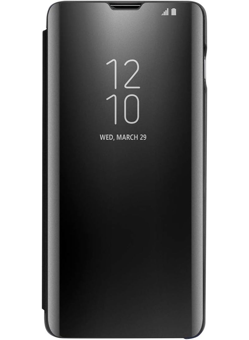 جراب قلاب شفاف لهاتف سامسونج جالاكسي J5 برو (2017)، بدون مستشعر، مع وضعية مشاهدة ثابتة، غطاء حماية كامل بمرآة، متوافق مع سامسونج جالاكسي J5 برو (2017) (5.2 بوصة) (أسود) - Image 1