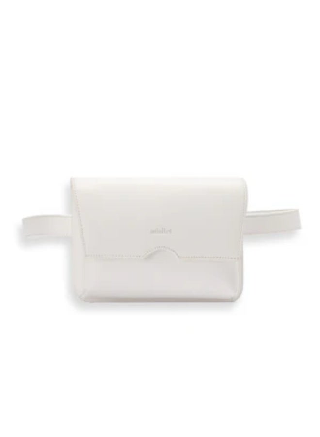 حقيبة حزام جلدية باللون الأبيض - Image 2