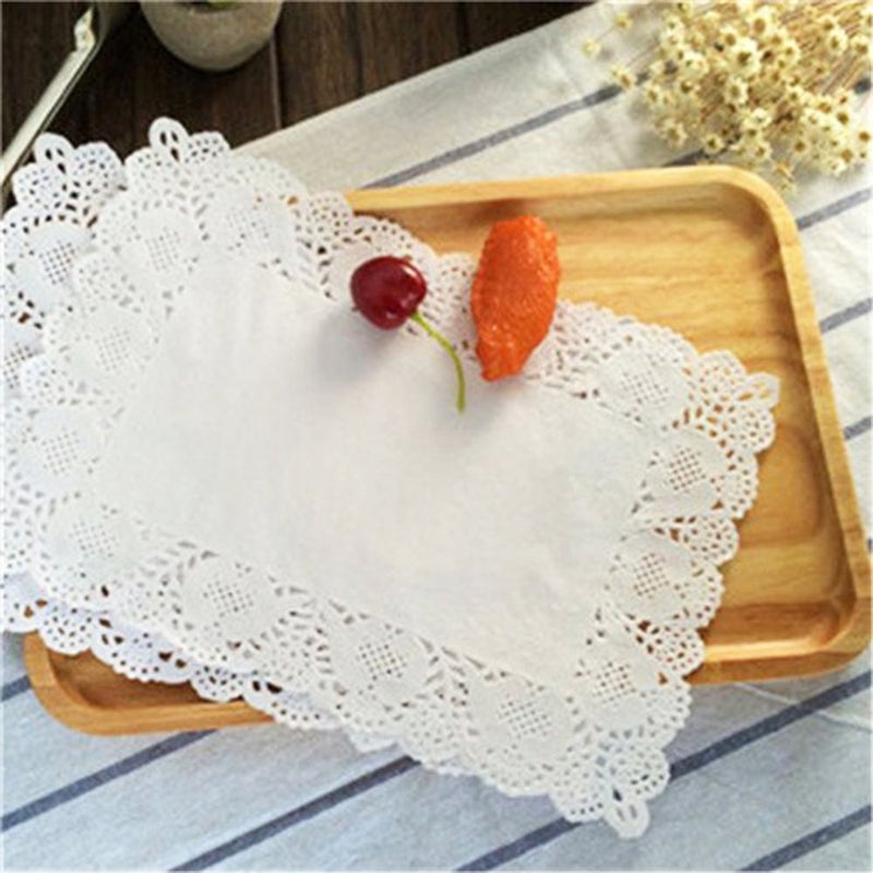DECORA 9X6.5 Inch Rectangle White Paper Doilies for Birthday Party Wedding Tableware Decoration,Pack of 200 - Image 3