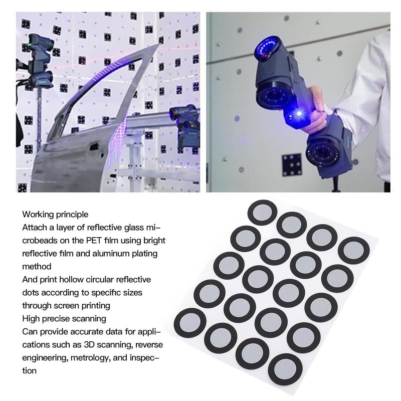 200Pcs 12mm 3D Scanning Markers Diffuse Reflection Tracking Dots for 3D Scanner - Image 3