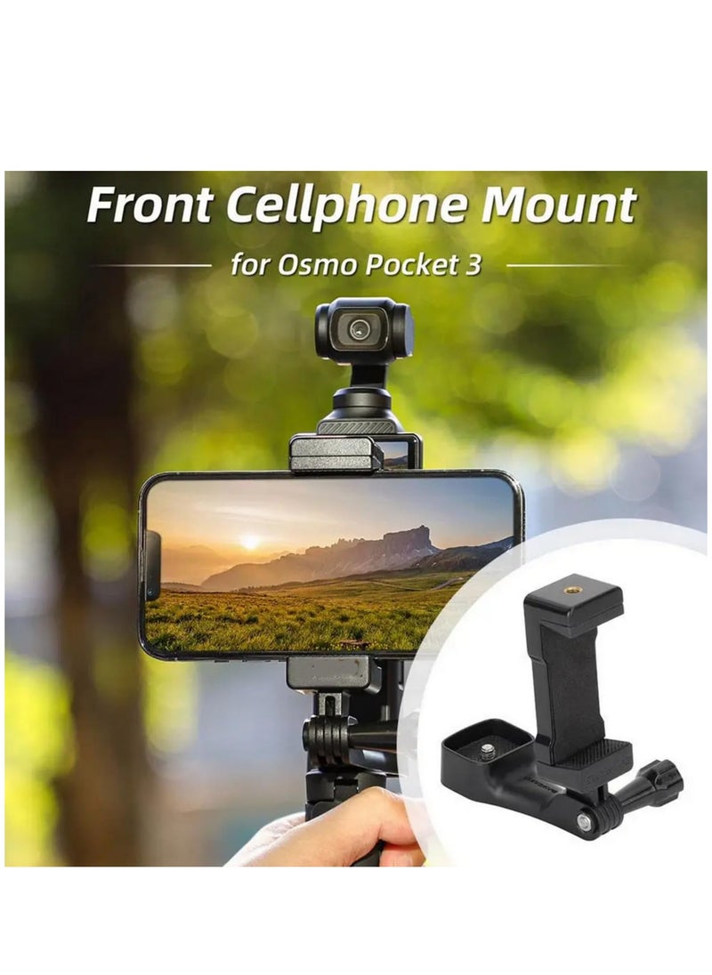 Generic - Expansion Phone Clip Holder for DJI OSMO Pocket 3 Front Smartphone Bracket with 1/4 Screw Adapter Compatible with Pocket 3 Camera - Image 1