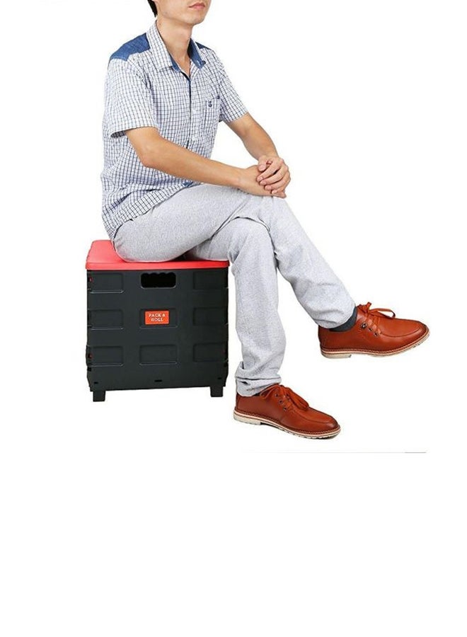 Loquat Shopping Trolley Storage Boot Cart Box Black/Red - Image 3