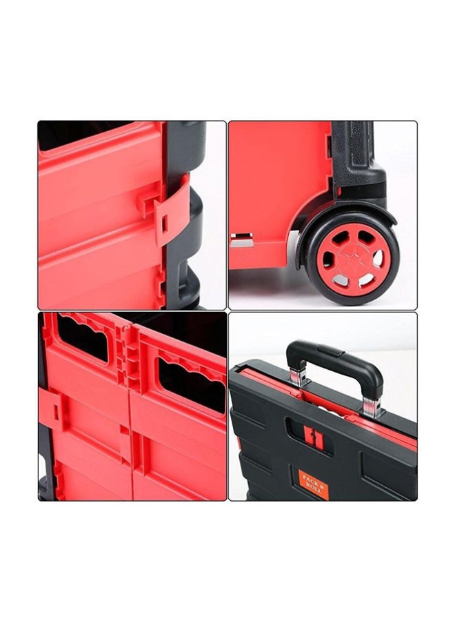 Loquat Shopping Trolley Storage Boot Cart Box Black/Red - Image 2