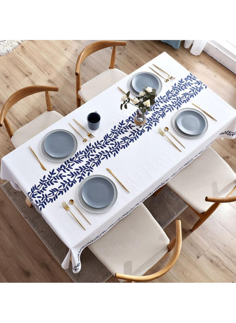 CMGTYYD Waterproof Rectangle Tablecloth,Wrinkle Free PVC Table Cloths Cover,Oil Proof Spill Proof Wipeable Table Cloths for Dining Table Kitchen Picnic Indoor Outdoor,Vinyl Tablecloth-140 * 200cm - Image 1