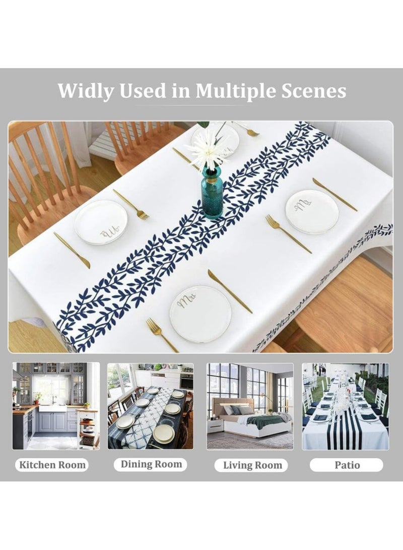 CMGTYYD Waterproof Rectangle Tablecloth,Wrinkle Free PVC Table Cloths Cover,Oil Proof Spill Proof Wipeable Table Cloths for Dining Table Kitchen Picnic Indoor Outdoor,Vinyl Tablecloth-140 * 200cm - Image 2
