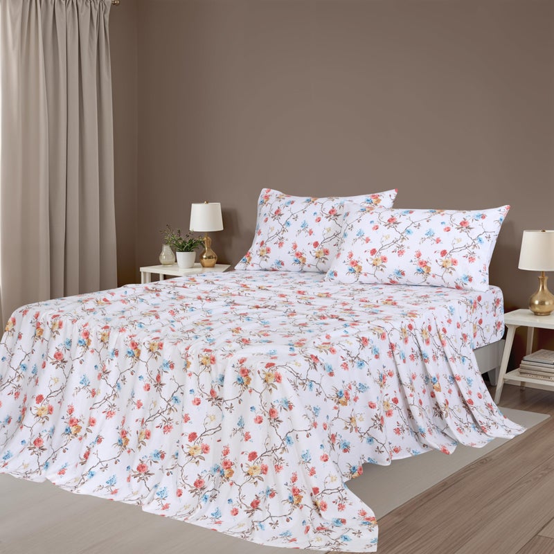 ZOYER Flannel Sheets Queen Size - 100% Cotton Double Brushed Bed Sheets, Deep Pockets 16 Inches Queen Sheet Set, All Seasons Breathable & Extra Soft - Warm & Cozy, 4 Piece, French Garden - Image 2