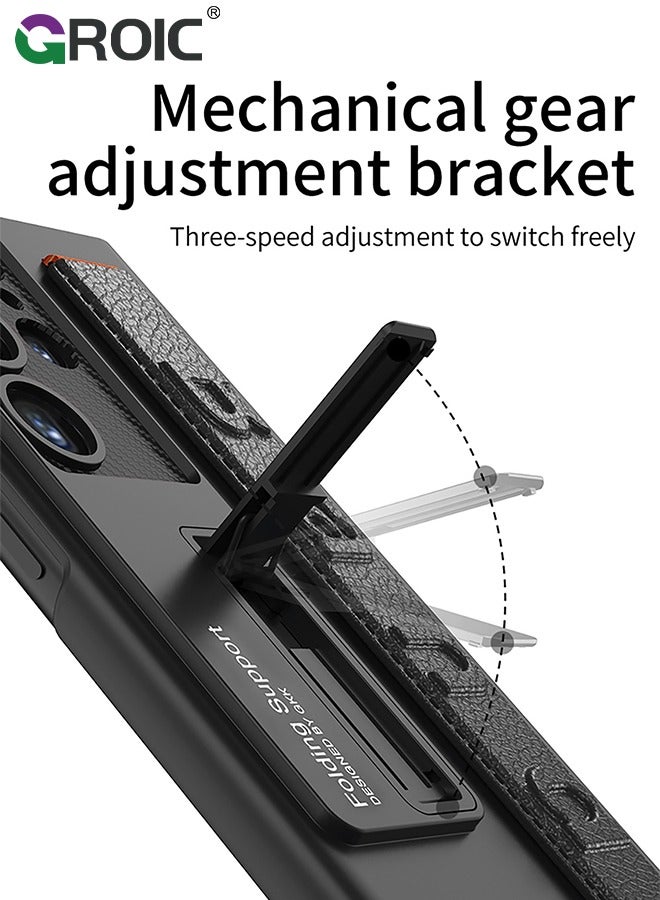 GROIC متوافق مع حافظة سامسونج جالاكسي S24 الترا 6.8 بوصة مع حامل حزام معصم من البولي يوريثان، وحافظة بمسند وغطاء واقٍ لعدسة الكاميرا، حافظة عسكرية رفيعة مقاومة للصدمات - Image 3