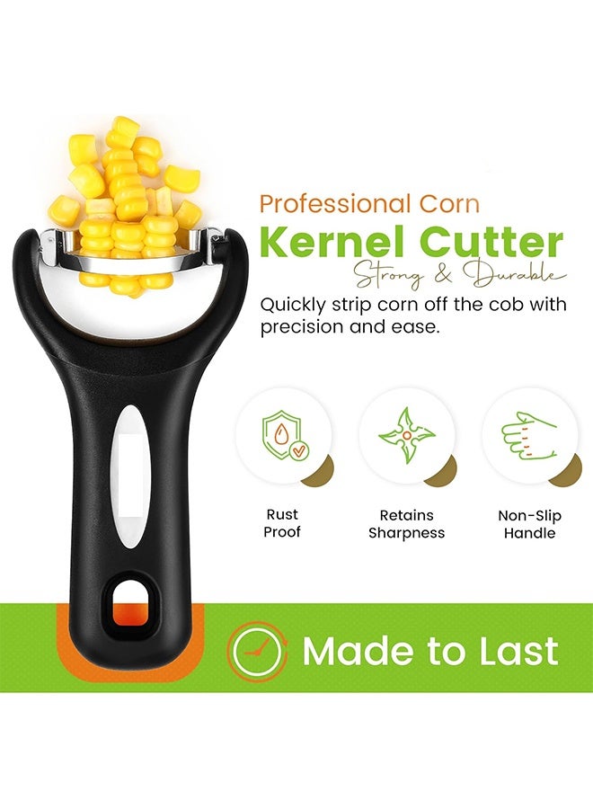 general Spring Chef Stainless Steel Corn Peeler – Corn on the Cob Stripper Tool – Durable & Efficient Kernel Remover Tool – Easy to Use Kernel Cutter - Dishwasher Safe Kitchen Gadget - Image 2