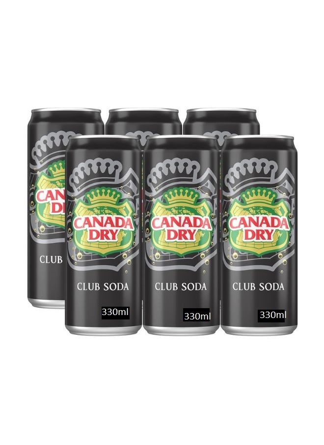 Canada Dry Club Soda Can 6 x 330ml  - Image 1