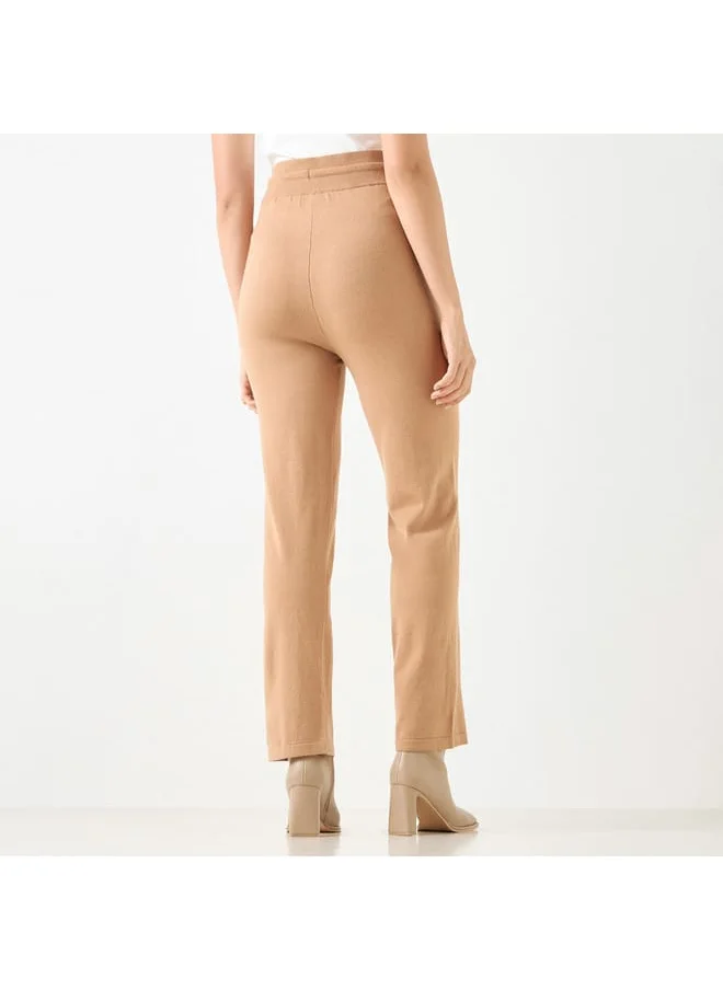 Iconic Iconic Solid Leggings with Drawstring Closure