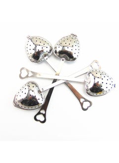Stainless Steel Heart-shaped Tea Ball Strainer Five-star Tea Leach Bag Kitchen Utensils Infuser Clip-Color:Heart Handle