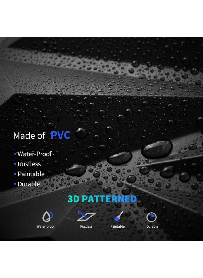 Tiokkss Wallpanels 20 Pack 3D Wall Panel Diamond for Interior Wall Décor, PVC Flower Textured Wall Panels for Living Room Lobby Bedroom Hotel Office, Black, 12''x12'' Cover 32.Sq.Ft. - Image 3