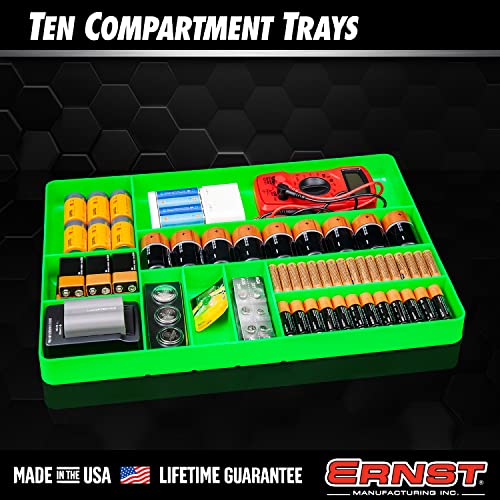 Ernst Manufacturing Ernst MFG 10 Compartment Drawer Organizer: Heavy Duty Stackable Tray for Automotive Tool Organization -Low Profile Toolbox - Nuts and Bolts, Tools, Parts, Easy to Clean - Black - Made in the USA - Image 4