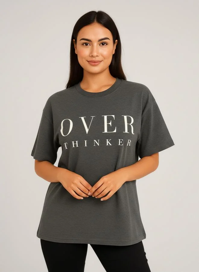 PAUSE Women Grey Graphic Print T-Shirt