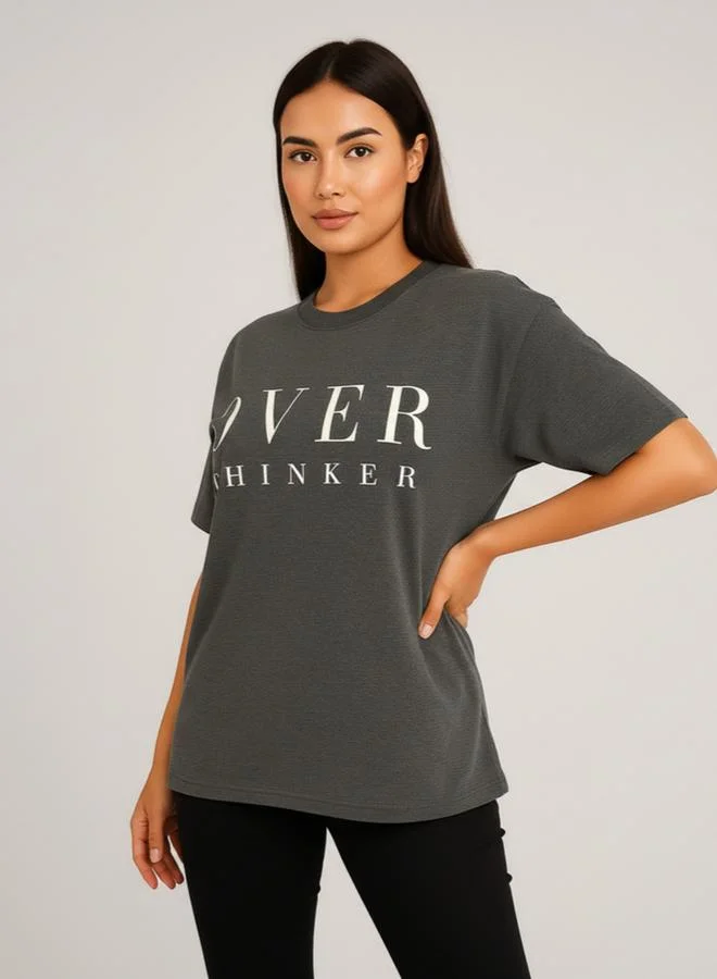 PAUSE Women Grey Graphic Print T-Shirt