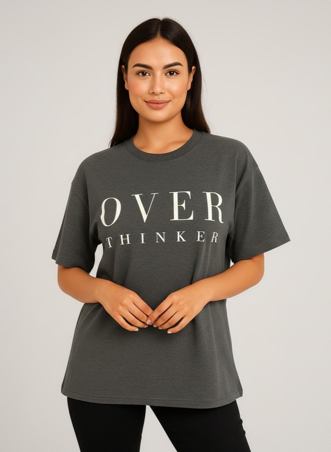 PAUSE Women Grey Graphic Print T-Shirt - Image 1